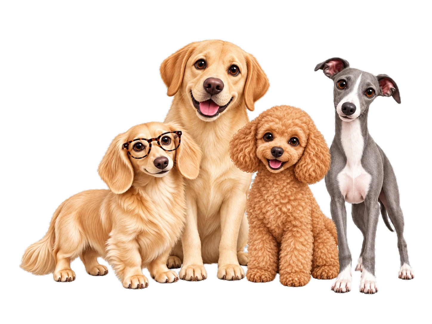 Rosi with different dogs.